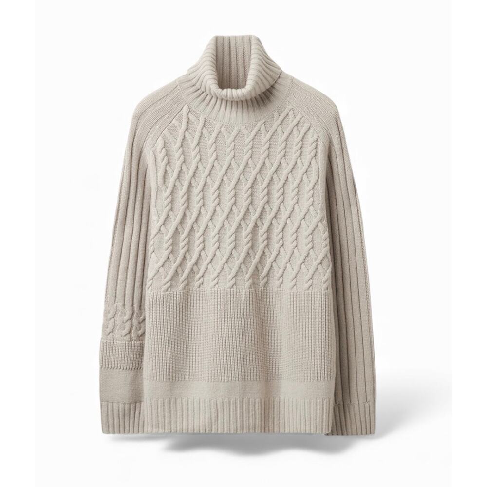 COS Turtleneck Cable-Knit Jumper Size L NWOT✨